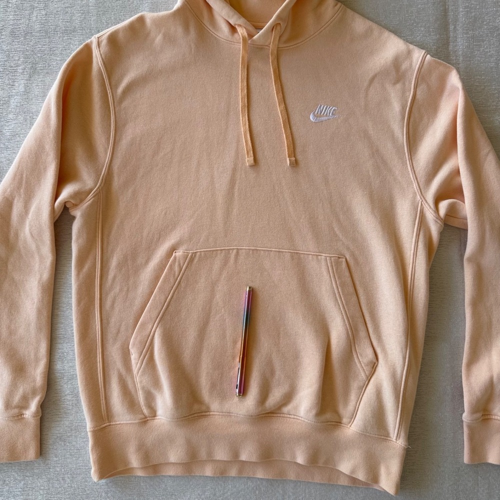 Nike Hoodie Peach Small Swoosh Pullover Sweatshirt Womens Size S - Picture 11 of 15